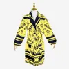 Klasik Unisex Bath Robe Barok Saray Desen Bandrobe Kemerlerle Kadınlar Kadın Uyku Gecesi Cüppeler Bahar Sonbahar Çift Tasarımcı Slee316f