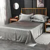 Wholesale Luxury 100% Satin Silk White 1PCS Flat Sheet Silky Queen King Bed Sheets For Women Men Y200417