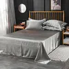 Whole Luxury 100% Satin Silk White 1PCS Flat Sheet Silky Queen King Bed Sheets For Women Men Y200417229k