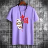 T-shirt da uomo in puro stile estivo Cotton National Tide T-shirt a maniche corte T-shirt girocollo allentata Mezza manica Trend Cartoon Tops