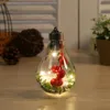 LED Lighted Christmas Tree Ornaments Plastic Hanging Globe Light Bulb Merry Xmas New Year Home Decorations