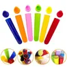 Ice Cream Tools DIY Silicone Frozen mould hand Old Popsicle Mold With Cover Kitchen Tool Food Grade Children Ices Pop Maker Molds wmq1057