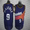 مخصص الرجال شباب شباب Sunss 7 Kevin Johnson 9 Dan Majerle Black White Purple Throwback Basketball Jersey 235V