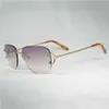 Ancient Rimless Wire Rimless Sunglasses Men Oval Eyewear Women For Summer Metal Frame Oculos Gafas French