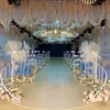 3 stks / partij Bruiloft decoratie Props Road Guide Flower Party Stage Aisle Silk Yarn Flowers Window Achtergrondbenodigdheden