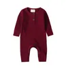 2020 Spädbarn Höst Nyfödda Baby Rompers Ribbed Kids Jumpsuit New Born Boys Kläder Tjej Toddler Romper 1041 Y2