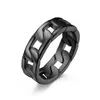 Bröllopsringar Sainless Steel Cuban Curb Link Chain Band Biker Ring för honom storlek 7-12