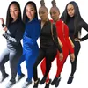 Jogger Suits Kadınlar Güz Kış Giysileri Pamuk Eşofman Uzun Kollu Kıyafetler Kazak Hoodie + Pantolon İki 2 Parça Set Artı Boyutu S-2XL Rahat Siyah Sweative 5793