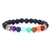 Gu Jin Bouddhiste Bouddha Head Yoga Reiki Energy Stone Sept Pulse Wheel Bracelet 8 mm Tiger Eye Stone 7 Chakra Bracelet