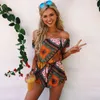 Summer Jumpsuit Women Slash Neck Striped Ruffle Body Femme Print Playsuits Sexy Overalls For Ladies Rompers Beach Bodysuits 210507