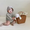 Bambino neonato neonato ragazza carino cotone manica lunga tuta estate nuovo neonato allentato cartone animato coniglio modello di stampa tute 210413