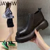 Women's Boots New Thick-soled Short Martin British Style Green Bottom Chelsea Spring and Autumn Single Ankle H1115