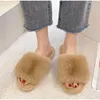Chinelos Mulheres Felry 2021 Casa Interior Feminino Casa Plana Sapatos Casuais Slipper Plush Slip em Open Toe Ladies Slides Moda