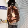Imitatie lams haar rugzak vrouwen schooltassen voor tienermeisjes draagt ​​print schattige rugzak bagpack kawaii rugzak mochila mujer 210922
