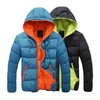 Casaco de inverno elegante cor de contraste com capuz homens jaqueta zip-up jaqueta de inverno g1108