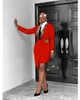 Biuro Panie Blazer Suknie Eleganckie Kobiety Długie Rękawy Przyciski Drukuj Arican Kobiet Mody Spring Classy Slim Vestidos Rates 210416