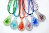 Mode charmante handgemachte halskette murano lampwork glas gemischt farbe wassertropfen innere blume anhänger halsketten für frauen geschenk