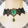 Gothic Lace Jewelry Necklace Collar Choker Halloween Retro Vintage Chain Vampire Party 2022 Bronze Stone Beaded Goth Victorian Bla4852332