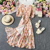 Bohemian Floral Chiffon Kleid Frauen Sommer Böhmischen Blumen Drucken Urlaub Strand Midi Kleider Elegante Vestido 2020 Neue Robe Mujer Y0603