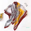 Scarves 2021 Square Silk Scarf Design Printed Neck Shawls And Wraps Pashmina Neckerchief Foulard Bandana