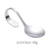 50pcs Hotel and Restaurant Use Stainless Steel Canape Serving Spoon Shiny Polish Sea Food with Bendy Handle