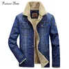 M-6XL men jacket and coats brand clothing denim jacket Fashion mens jeans jacket thick warm winter outwear male cowboy YF055 211025