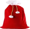 70*100cmメリークリスマスギフトバッグソリッドカラーサンタサックドローストリングハンドバッグクリスマスツリーキャンディパッケージバッグ