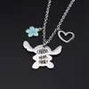 Pendant Necklaces Harong Anime Stitch Necklace Ohana Means Family Cartoon Blue Crystal Heart Jewellery Gifts For Boys Girls6464830