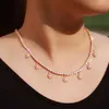 Cwwzirkons bling tennis ketting water drop cubic zirkonia vrouwen bruiloft choker ketting gouden kleur bohomian sieraden CP072