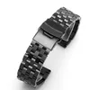 Oglądaj zespoły 18 mm 20 mm 22 mm 24 mm 26 mm 26 mm Premium Stael Stal Pass Men Men Black Silver Solid Metal Bracelet Bransoleta Accessor7732132