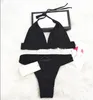 Verão Designer Bikini para Mulheres Swimsuits Moda Letras Imprimir Swimwear Senhora Sexy Duas Peças Banhos Ternos Duas Cores S-XL Opcional