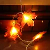 Nouveau automne décoration chaîne 10/20/30 LED artificielle AutumnDay feuilles feuille d'érable automne guirlande cordes lumière décor Halloween noël D2.5