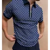 Mäns Polos Skjorta Män Solid Spotify Premium Golf Kläder Blusar Märke Casual Turn-down Sommar Loose Zipper Man Social Short Sleeve