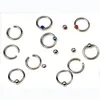 2022 new 100pcs /Set Punk Stainless Steel Crystal Tongue Belly Lip Eyebrow Nose Barbell Rings Body Piercing Jewelry 10 Styles Accessories