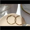 Hie Jewelry Drop Delivery 2021 Geometric Hollow Circle Golden Bling Starry Clear Crystal Large & Small Alloy Sleeper Hoop Earrings For Women
