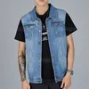 Plus Storlek 8XL 7XL Mäns Denim Vest Ärmlös Cowboy Jackor Tank Top Coat Chubby Men Waistcoat Gilet Chalecos Para Hombre