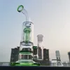 11 inç Yeşil İkiz Katmanlar Mantar Tarak Filtre Cam Bong Nargile Su Borusu Cam Bipbler 18 mm Bowl ABD Depo