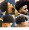 Herr hårstycken afro curl mänskligt hår full spetsar toupee brun svart färg peruansk jungfru hår män hår ersättare för svart9586999