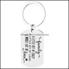 Kluczy pierścienie Biżuteria Rodzina Keychian Trochę Szalonego Głośnego Love Love Breakings Breling Stainless Steel Karta wojskowa Keychains Drop Dostawa 2