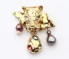 CSxjd Moda esagerata testa di tigre impreziosita da gemme perle semplice spilla e spilla gioielli