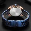 NAVIFORCE Luxury Men's Gold Watches Digital Chronograph Military Sport Quartz WristWatch Stainless Steel Waterproof Alarm Clock 210804