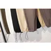 Yedinas Calças de Carga Coreana Mulheres Cintura Alta Calças Soltas Balck Com Bolso Outono Inverno Streetwear 210527