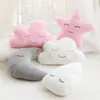 Hermosa nube llena luna estrella gota de lluvia almohada de felpa suave cojín juguete bebé niños niña regalo