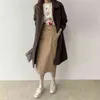 colorfaith 가을 겨울 여성 재킷 따뜻한 한국 스타일의 사무실 레이디 코트 겉옷 양모 혼합 야생 긴 탑 jk1280 211106