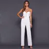 Jumpsuits Mulheres Maciçantes Dressbird 2021 Est Verão Mulheres Sexy Strapless Elegante Branco Celebridade Longa Jumpsuit Romper Playsuit