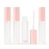 5ml Tubes de brillance de la lèvre givrée givrée bouteille de baume vides bouteille rose Cap DIY plastique Clear LipStick Emballage cosmétique ConteneurPCS