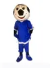 Professional Blue Football Mascot Costume Halloween Christmas Fancy Party Dress Cartoon Character Suit Carnival Unisex Adults Outfit