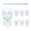 Ingen bieffekt 7 färger Photon PDT LED Facial Mask Face and Neck Mask Light Therapy för hudföryngring