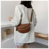 Lyxkoreanska modehandv￤skor 2021 Messenger v￤skor personlighet bred axel rem br￶stv￤ska stor kapacitet midja purse271w