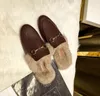 Mode van hoge kwaliteit buiten slijtage baotou muilezel slippers schoenen konijn haar half casual dragl zapatillas hombre b df